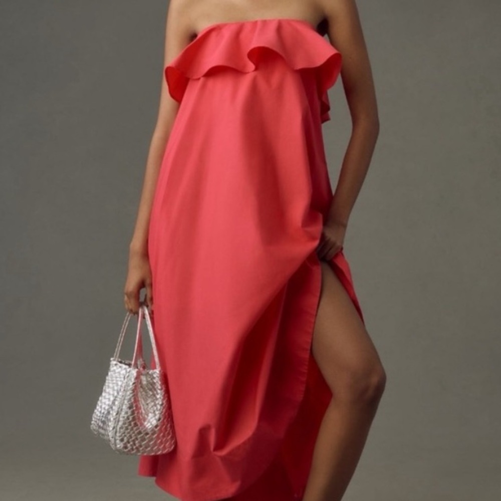 Anthropologie Hot Pink Dress with Cape Collar